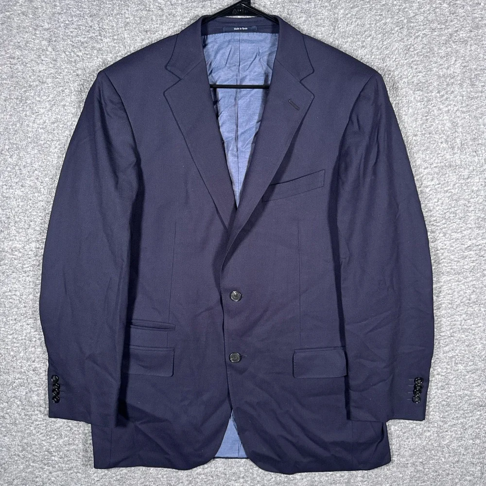 Ermenegildo Zegna High Performance Cool Effect Blazer Mens 42R Navy Hopsack Wool